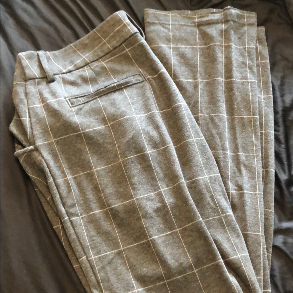 Light gray plaid trousers